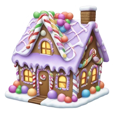 Pastel purple ginger bread house sticker
