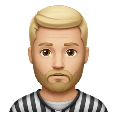 blonde tattooed bearded male prisoner sticker