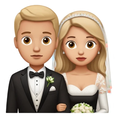 confused newlywed couple sticker