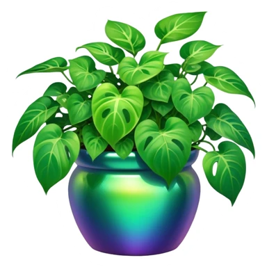 pothos in iridescent pot sticker