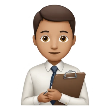 Manager + clipboard + tie, Cafe staff. sticker