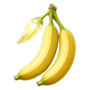 Banana wrapped in small glowing lights. sticker