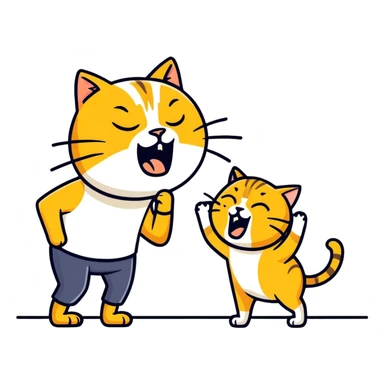 golden cat ￼ yelling at old blind man ￼ sticker