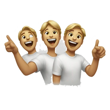 people laughing and pointing sticker