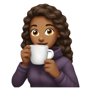 Pretty woman drinking hot cocoa sticker