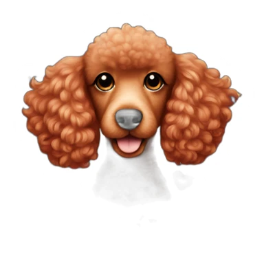 red poodle with hearts and stars  sticker