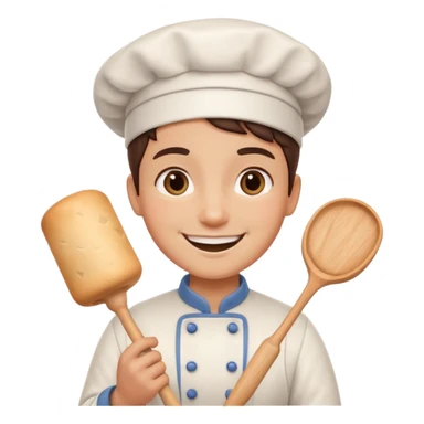 baker with rolling pin sticker