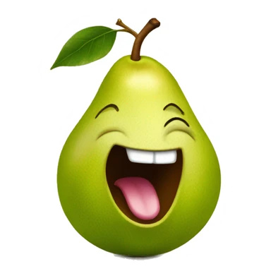 pear with big tongue out sticker