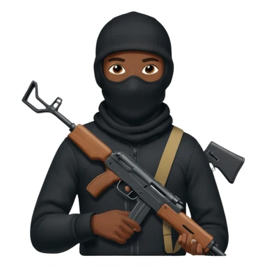 Nike ski mask black man with AK-47 sticker