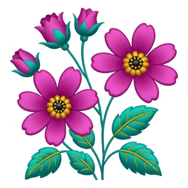 flower patterb embroidery sticker