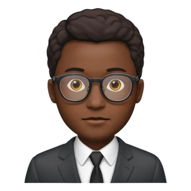 black man in suits wearing glasses sticker