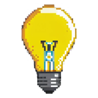 LED light bulb glowing sticker
