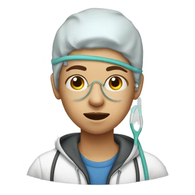 A teenager with a nasal cannula sticker