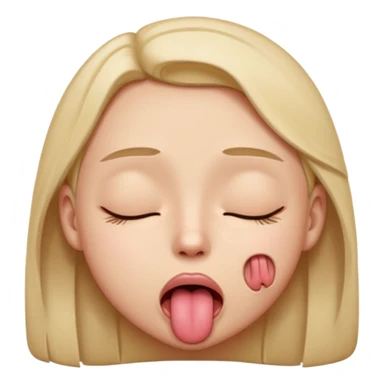 Eyes tightly closed like 😵 and tongue out like 😝 sticker