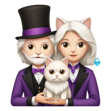 magician couple and th@ClashOfClansShopNo1eir pet cat sticker