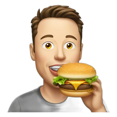 Elon Musk eating burger sticker