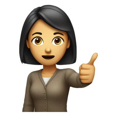 sad woman Pointing Finger at Camera w sticker