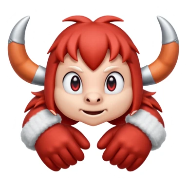 Sonic the hedgehogs friend knuckles a red animal with peach arms and white gloves he’s a echidna with red eyes and mittens with two horns on the knuckles sticker