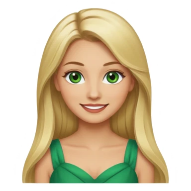 Fille cheuveux blond longt yeux vert  maquiller robe  Métisse chronique sticker