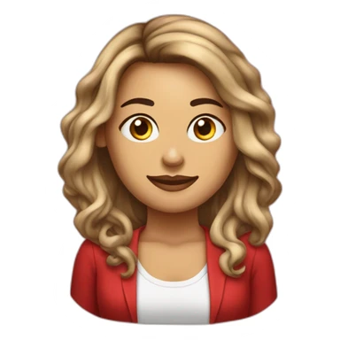 terapeuta vocacional mujer de cabello largo color rojo risado sin lentes sticker