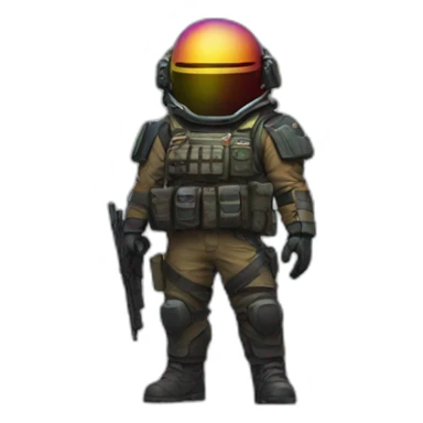 Helldivers 2 soldier in rainbow color sticker