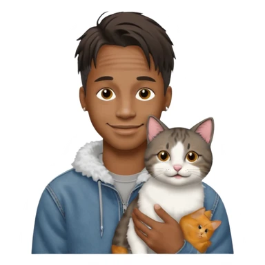 Travis scott with a cat smiling sticker