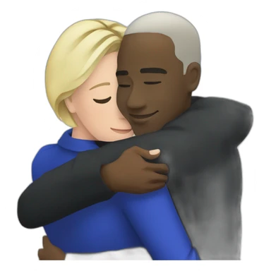 Marine le Pen hugging a black man sticker