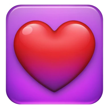 heart with a dark shadow and purple glow sticker