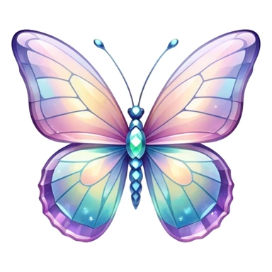 Pastel sparkly iridescent glass crystal butterfly sticker