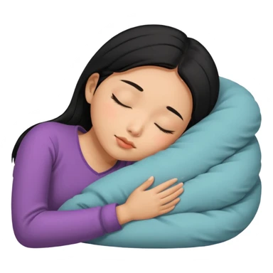 Black haired, tan-skinned Asian girl sleeping alone  sticker