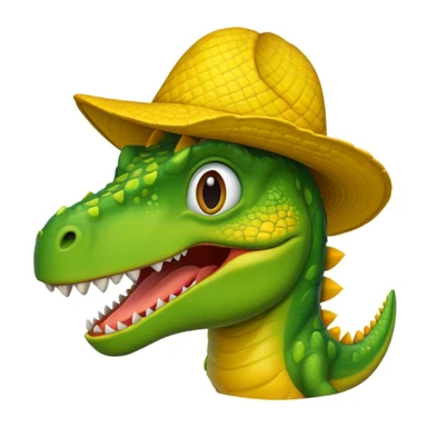 Dinosaur wearing a mango hat sticker