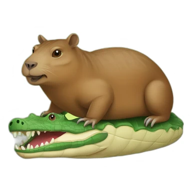 Capibara sur un crocodile sticker