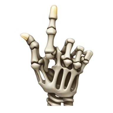 a skeleton hand with  a pointing upwards gesture with only the index finger pointing up  sticker