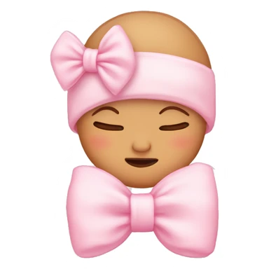 sleeping baby pink bow sticker