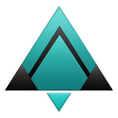 teal green with black, management logo transparent background sticker