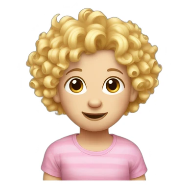 blond curly hair pig sticker