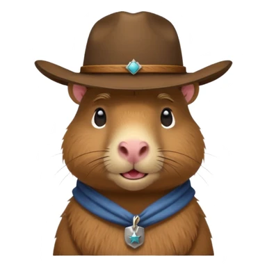 Capybara with a cowboy hat sticker
