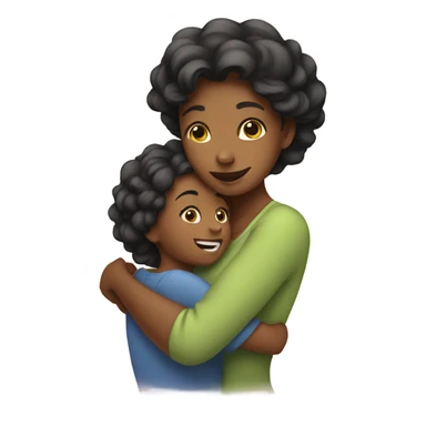 Mom and daughter hugging  sticker