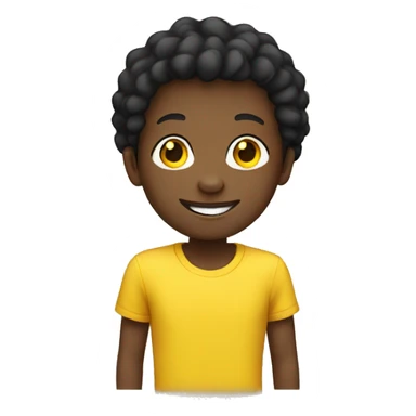 smiling black boy in yellow shirt sticker