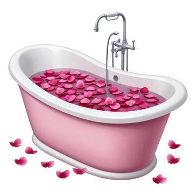 Bath tub with rose petals  sticker