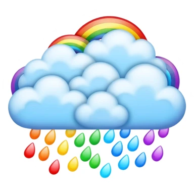 Rainbow clouds raining  sticker