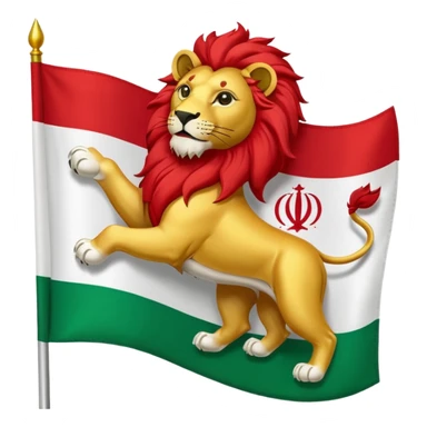 Iran flag with lion and sun logo sticker