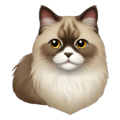 Himalayan cat in border red heart sticker