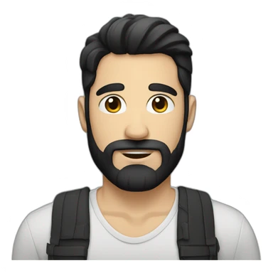 white gay man with black hair and threedaybeard sticker