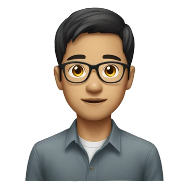 Young Vietnamese male with glasses sticker