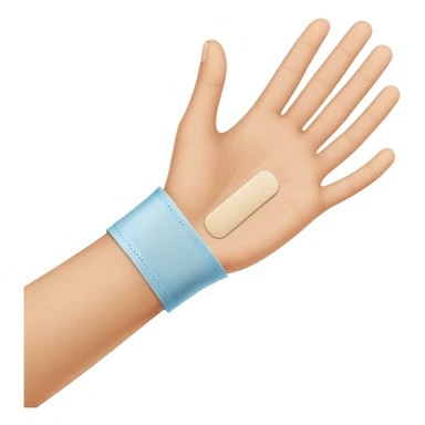 Hand wrapped in a bandaid sticker