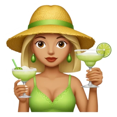 Lady holding margarita sticker