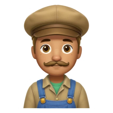 Animal crossing character, famer with a beret and a mustache  sticker