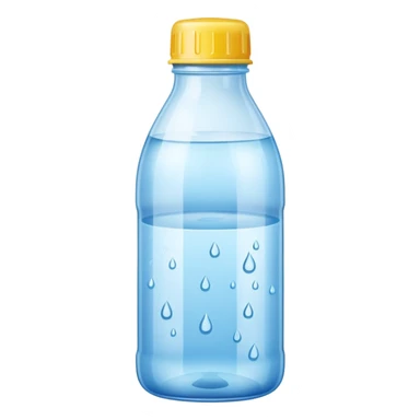 Plastic bottle of cold water sticker
