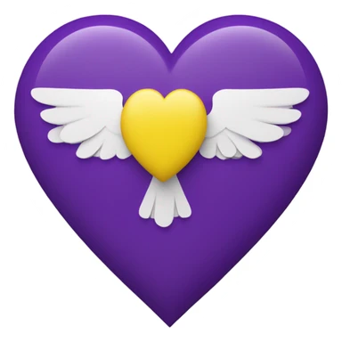 Country flag that’s color purple with a yellow heart on the center with white wings sticker